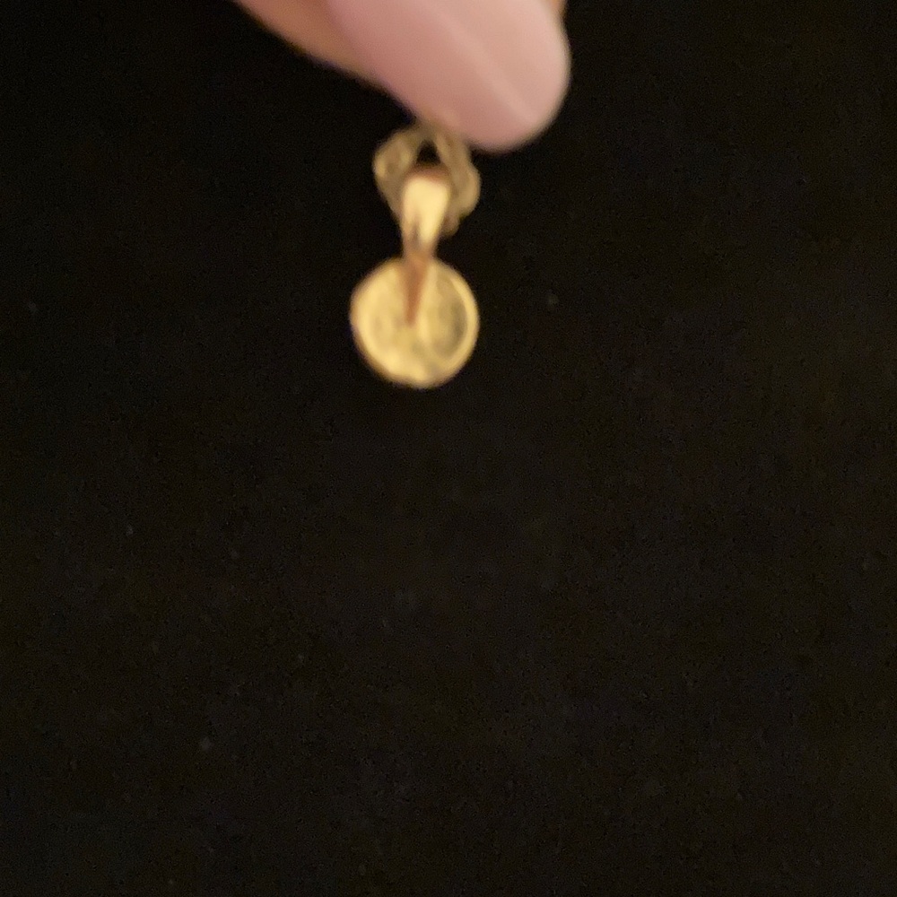 Nina Ricci EUC Vintage two-tone circular design pendant necklace w/gold crystals - Picture 3 of 5